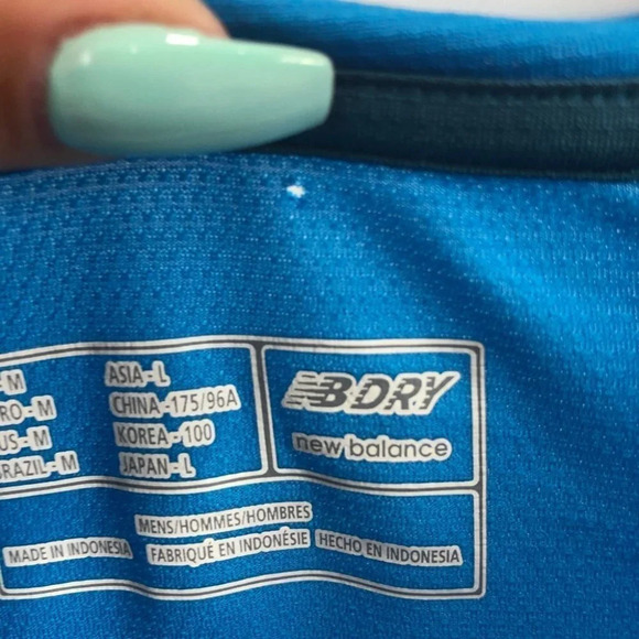 New Balance  Long Sleeve Blue Active Top Sz M - Picture 3 of 10